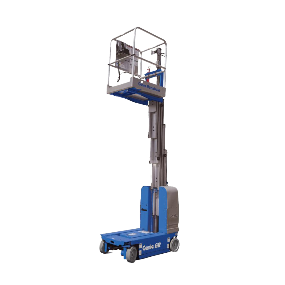 Image shows the Genie GR15 vertical lift available to hire or rent from AAH