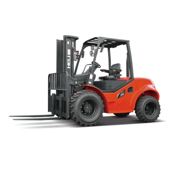 Image shows a 3 tonne rough terrain / all-terrain forklift for hire in Sydney, Brisbane, Melbourne and Perth from AAH