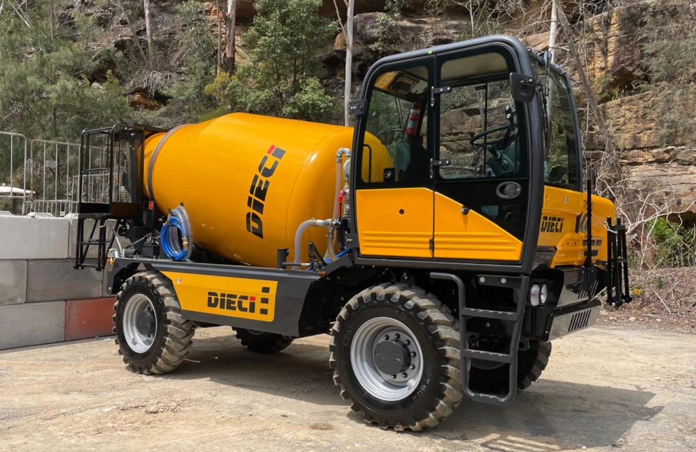 4x4 mixer truck also known as an all terrain or rough terrain concrete mixer truck hire from AAH